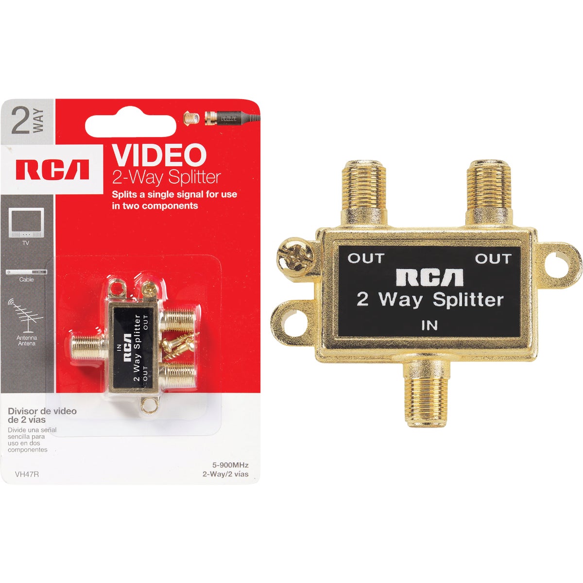 2-WAY COAX SPLITTER - VH47RV by Audiovox Accessories