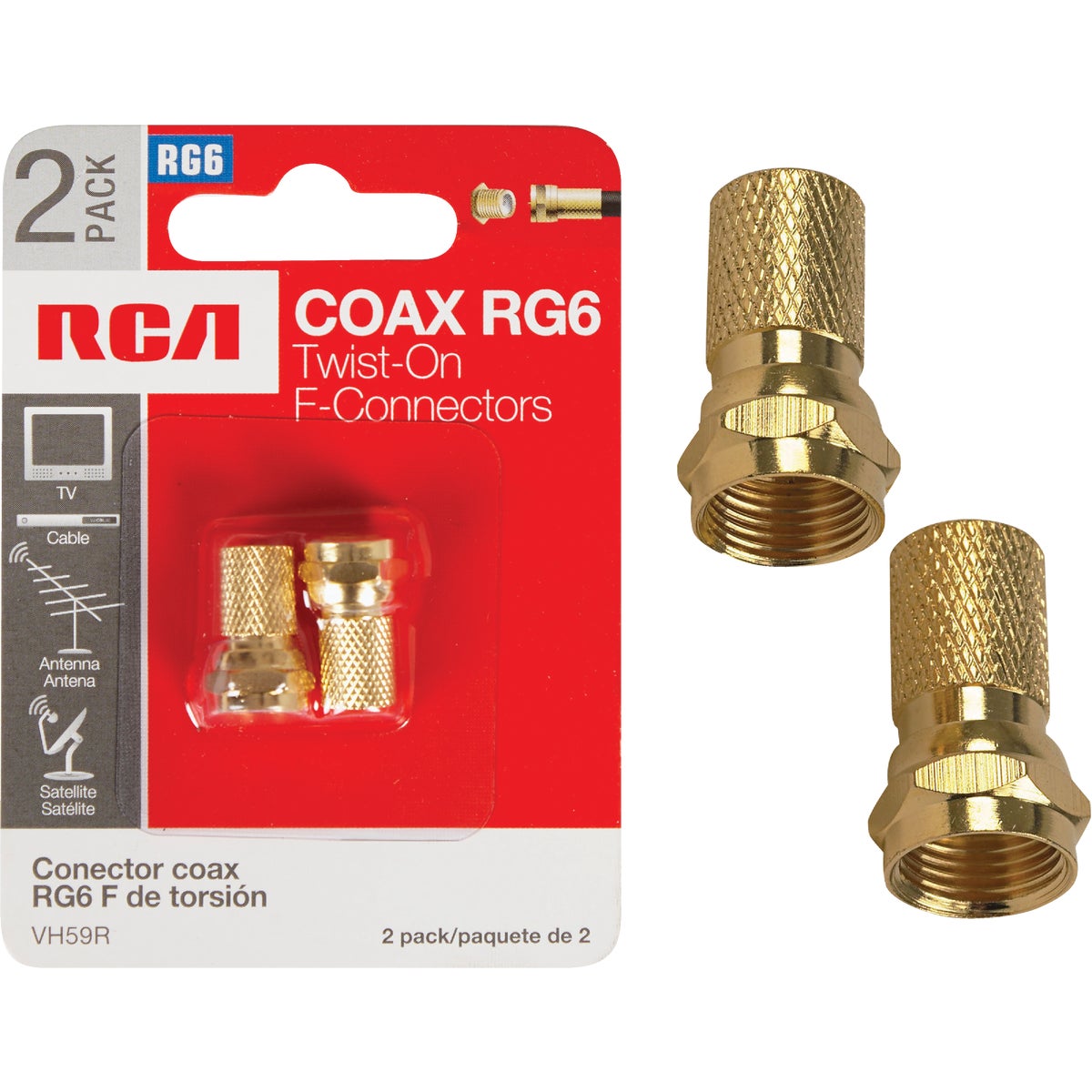 TWIST RG6 F-CONNECTOR - VH59R by Audiovox Accessories