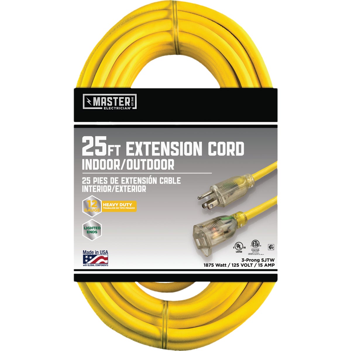 25' 12/3 LIGHTED CORD - 553054 by Coleman Cable Hwg