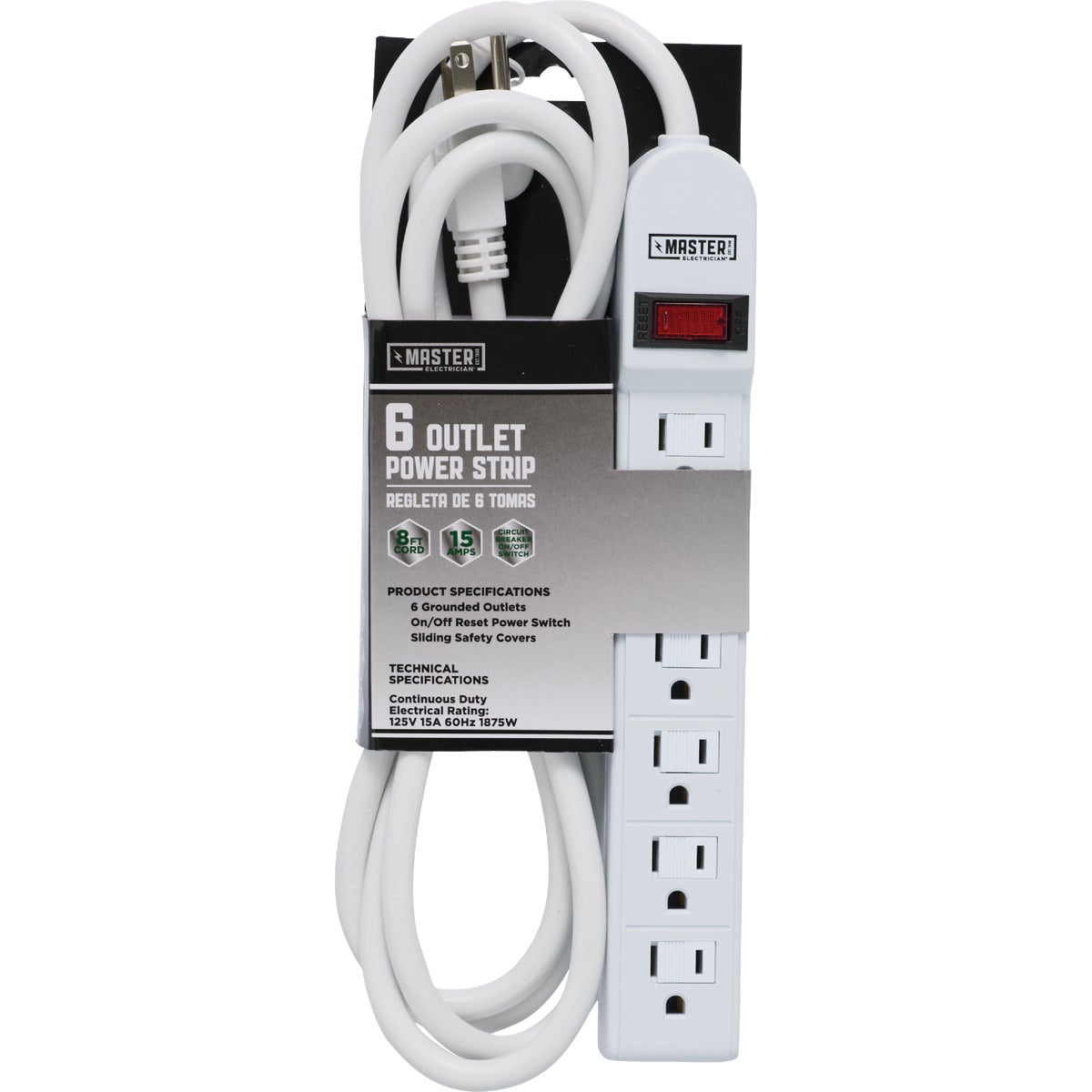 6-OUTLET STRIP - 544086 by Coleman Cable Import