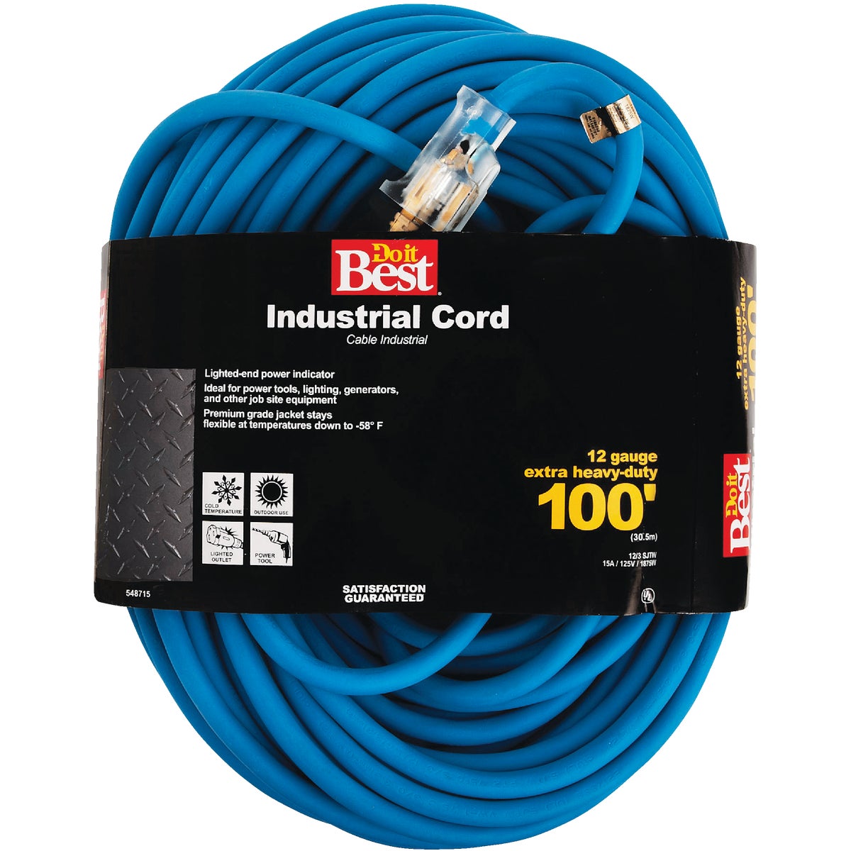 100' 12/3 BLUE EXT CORD - RL-JTW123-100-BL by Do it Best