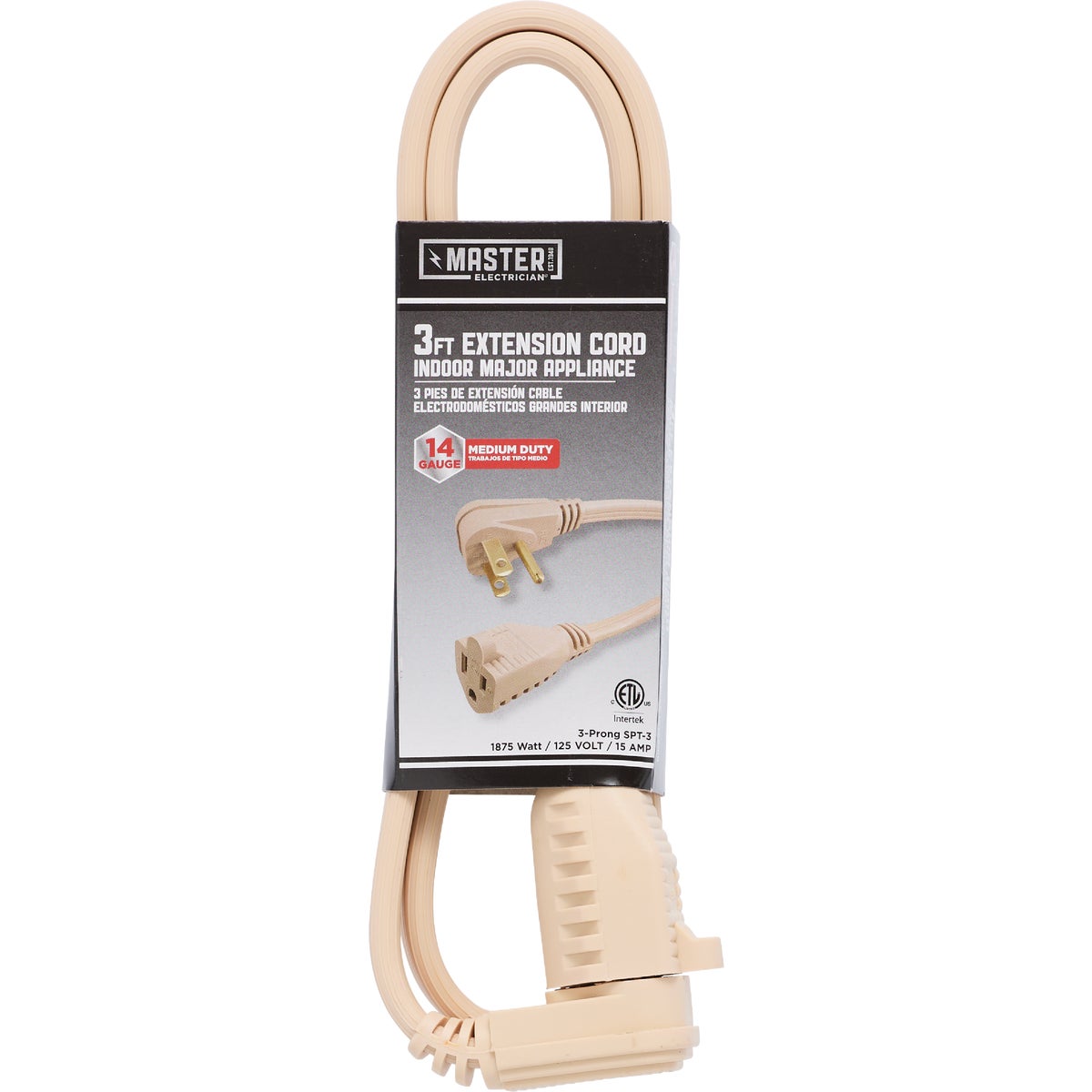 3' 14/3 BEIGE A/C CORD - 550043 by Coleman Cable Hwg