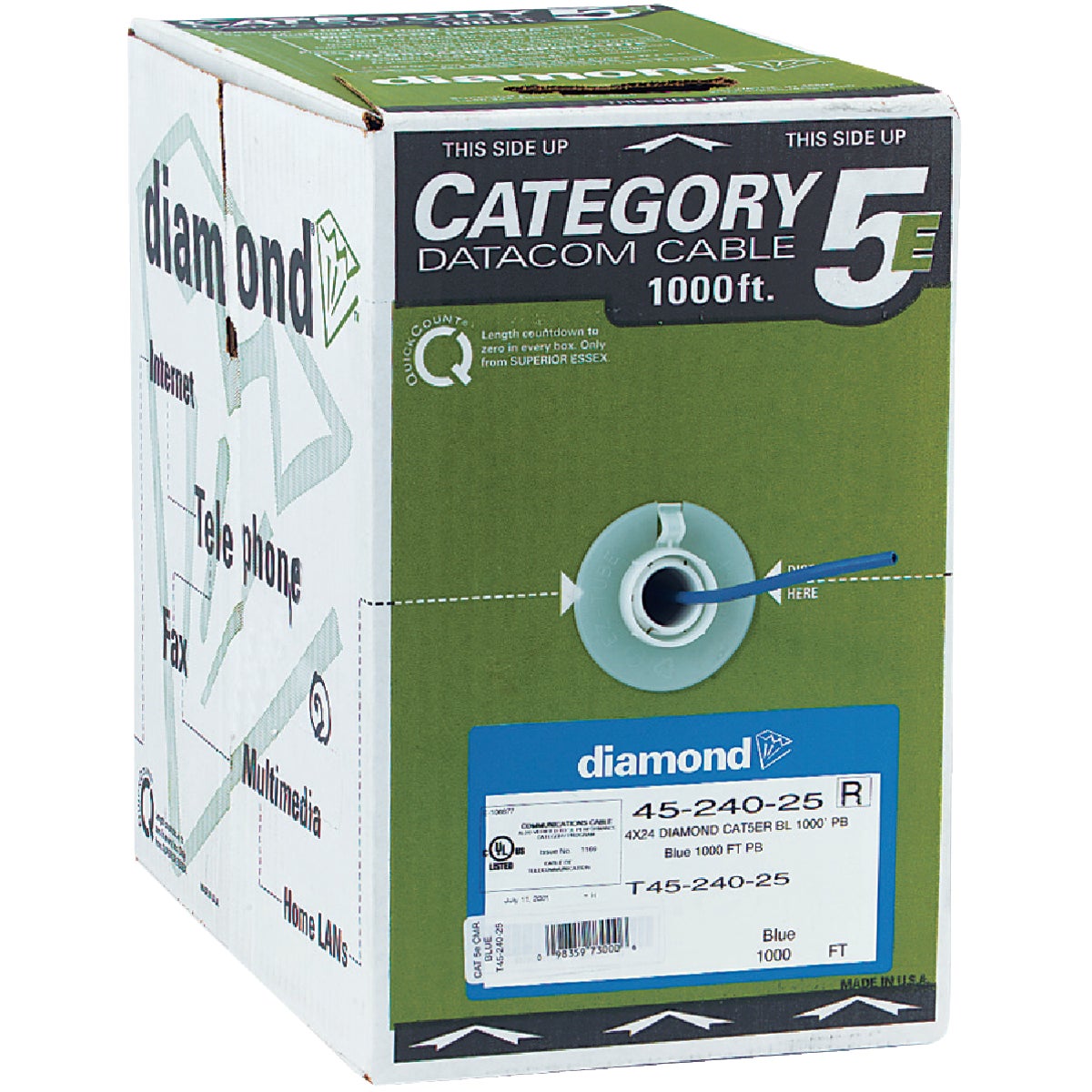 1000' CAT5E WIRE - 96263-46-06 by Woods Wire Coleman