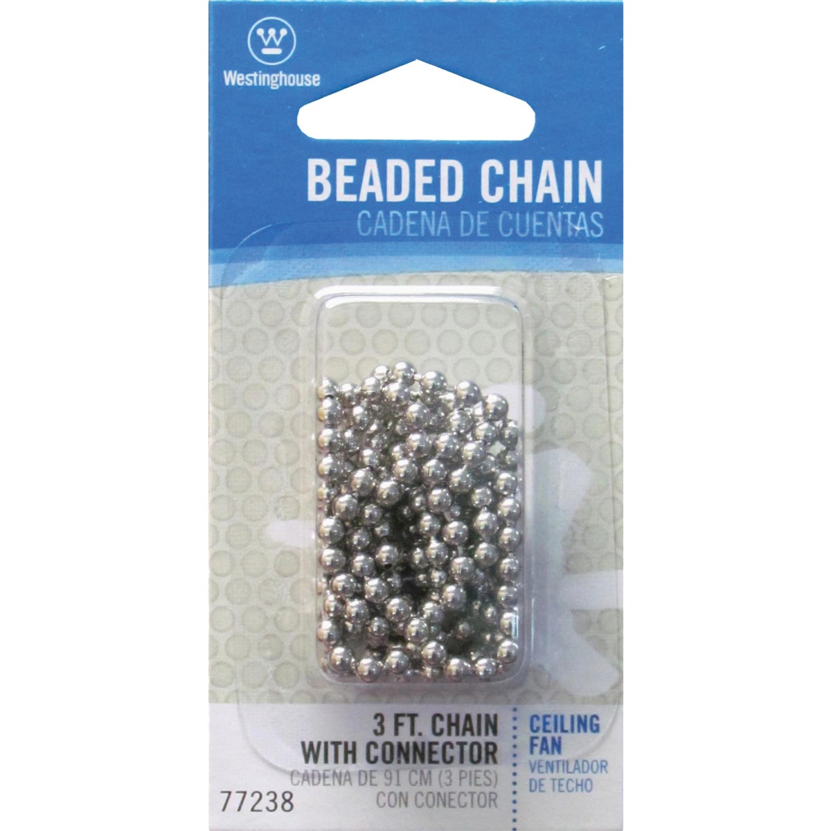 3' NKL BEADED PULL CHAIN - 77238 by Westinghouse Lightng