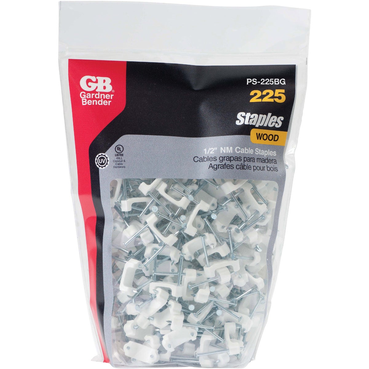 1/2" PLASTIC STAPLE - PS-225J by G B Electrical Inc
