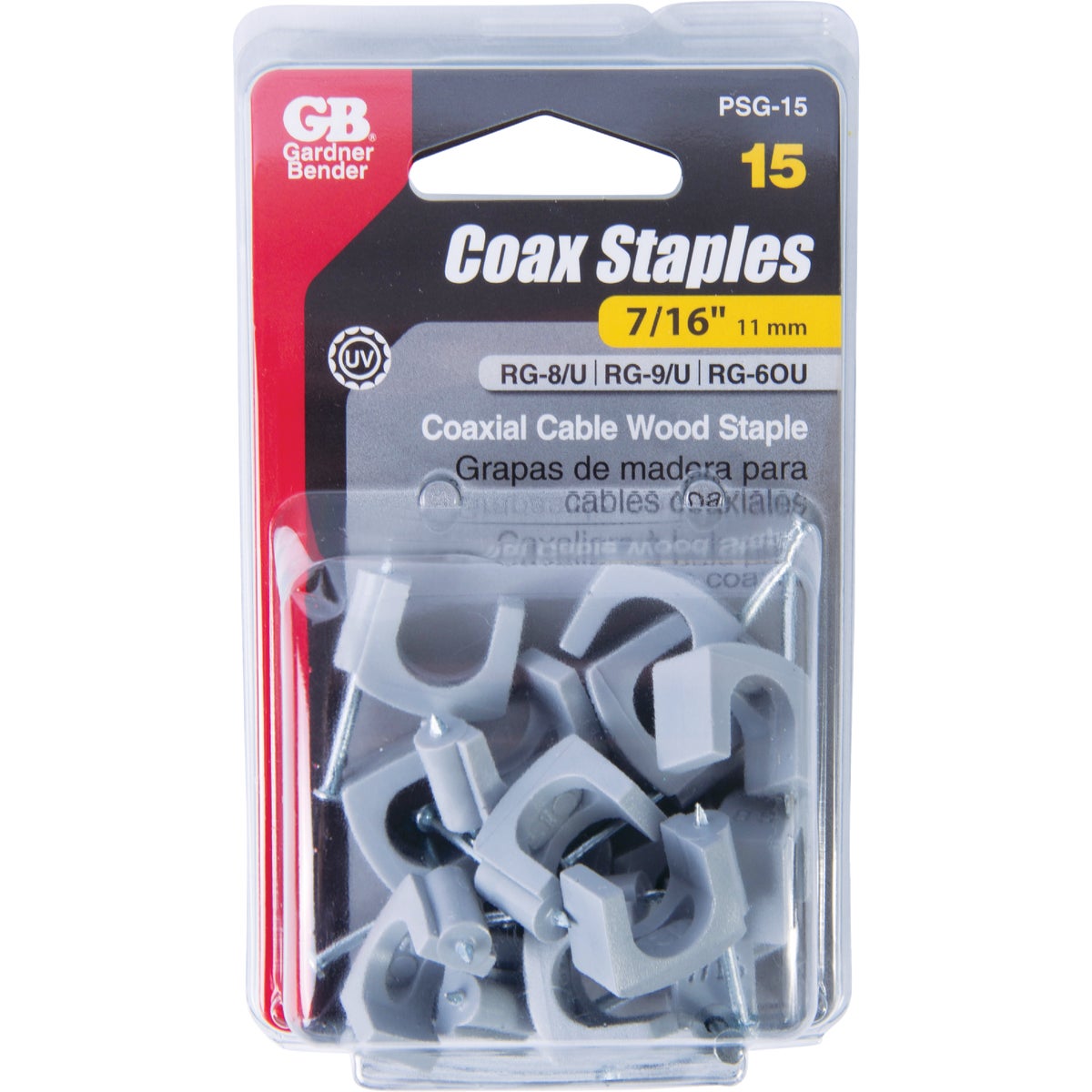 7/16" COAX CABLE STAPLE - PSG-15 by G B Electrical Inc