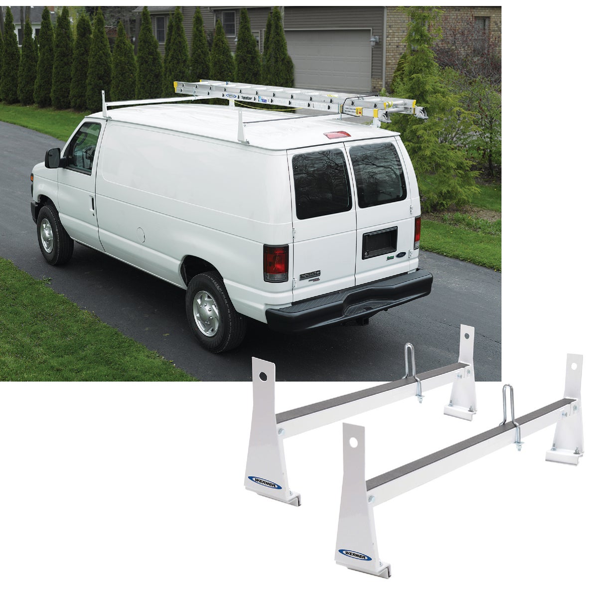 600LB WHITE VAN RACK - VR401-W by Werner Ladder