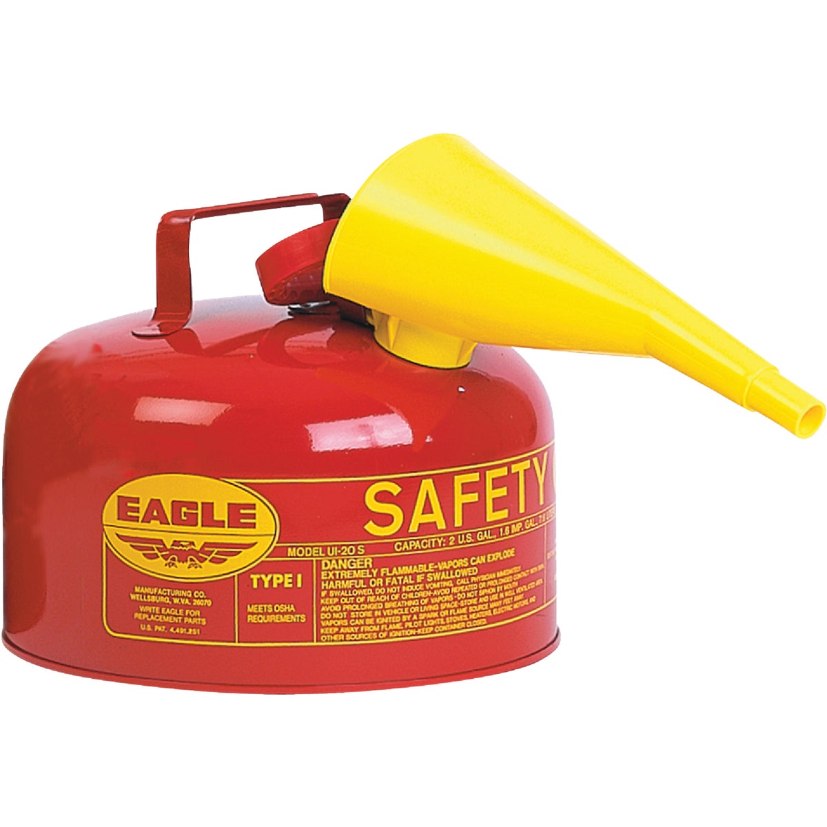 RED 2GAL GAS SAFETY CAN - UI-20-FS by Eagle Mfg Co