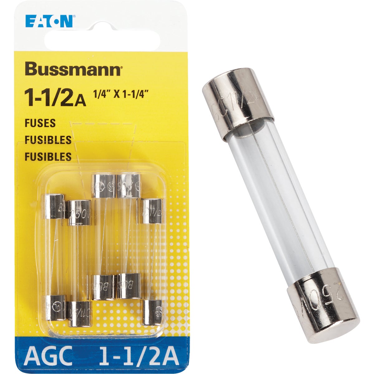 1-1/2 AMP FUSE - BP/AGC-1-1-2-RP by Bussmann Cooper
