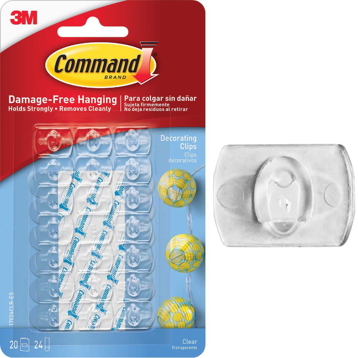 COMMAND CLEAR DECOR CLIP - 17026CLR-20PK by 3m Co