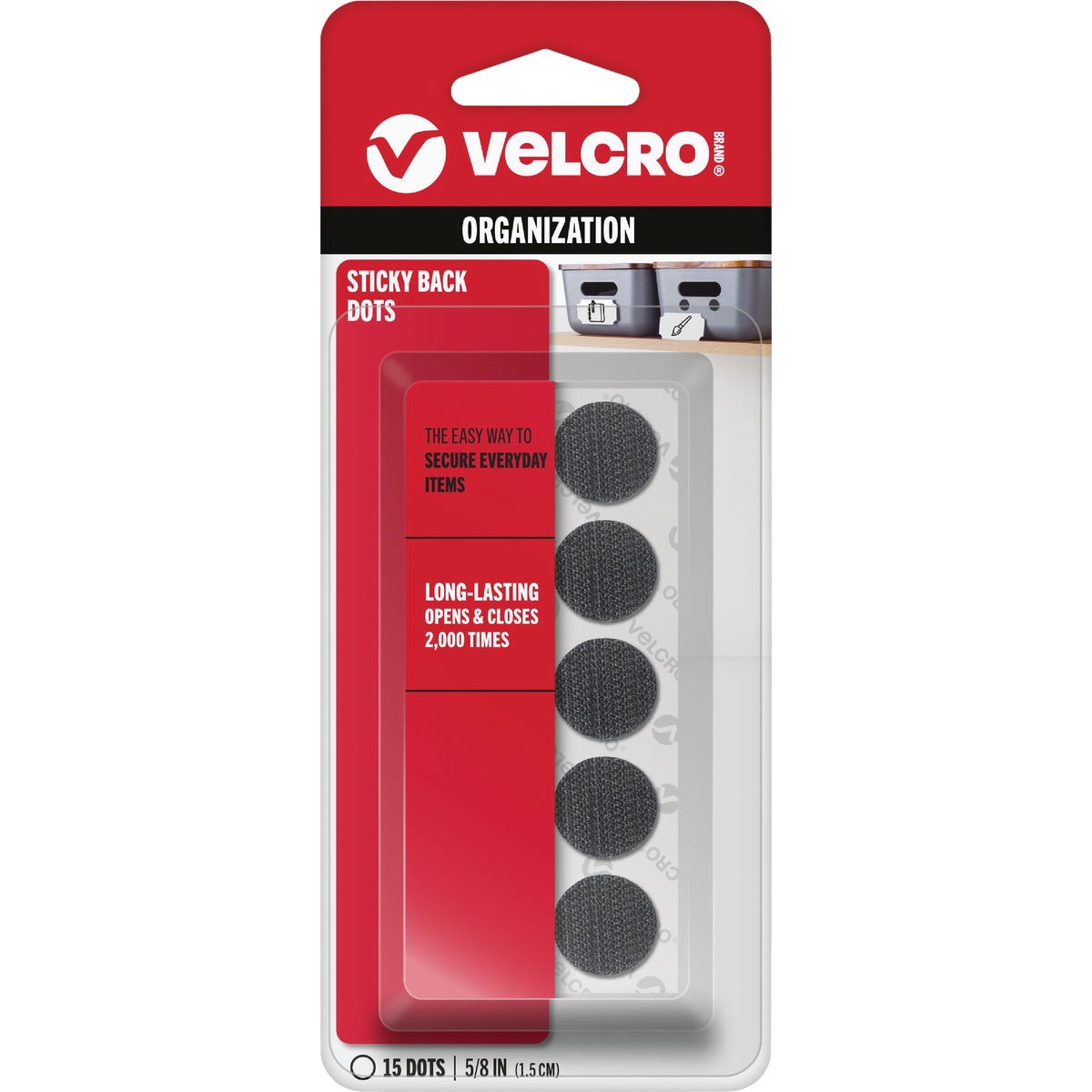 BLACK ROUND FASTENER - 90069 by Velcro Usa