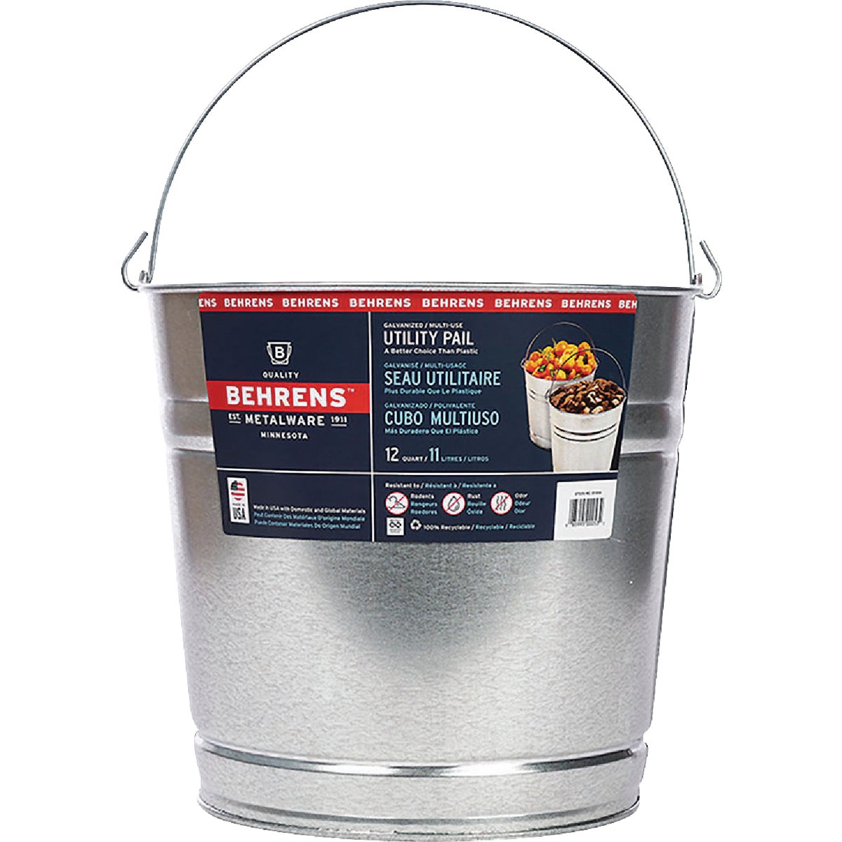 12QT GALV PAIL - 1212GS by Behrens Mfg