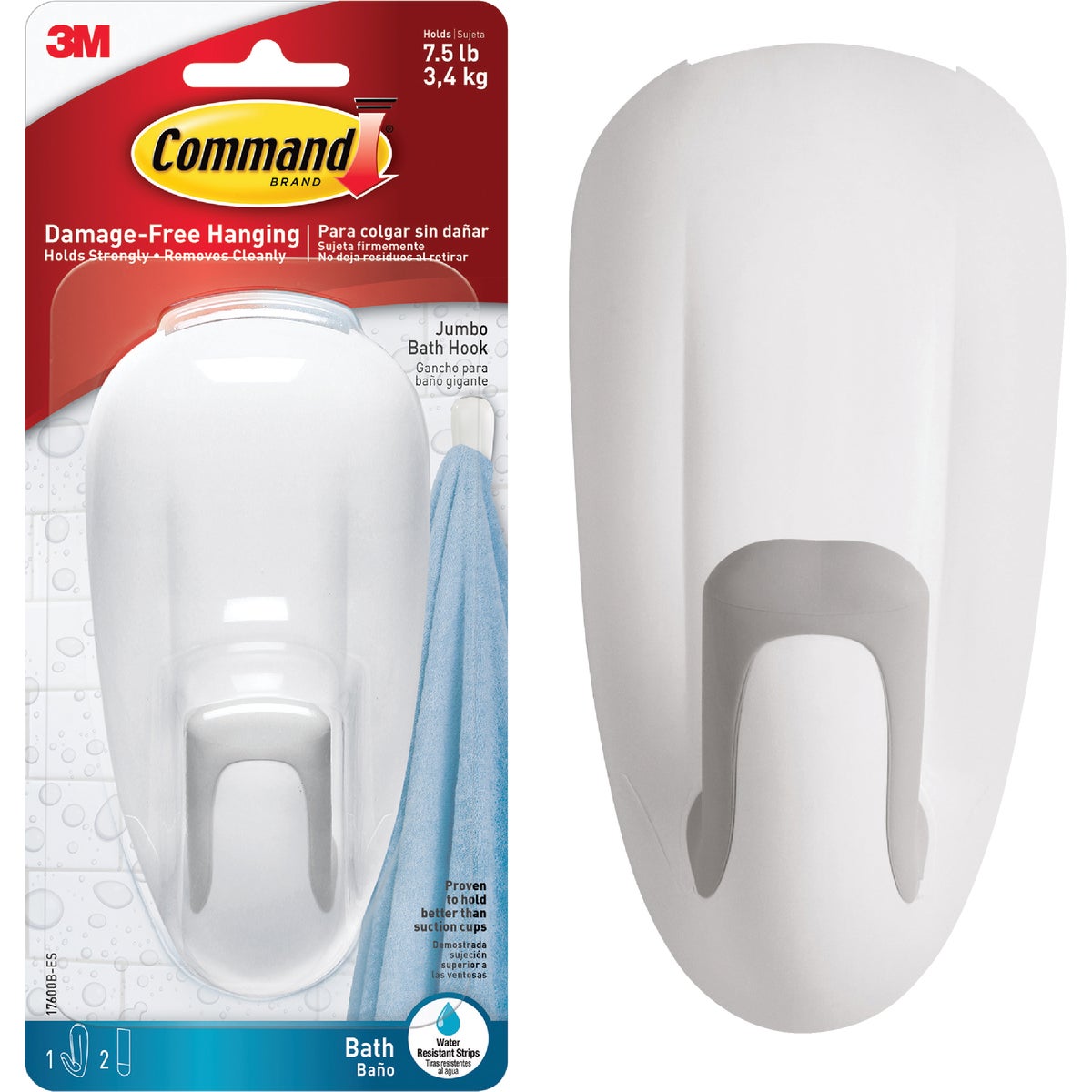 COMMAND BATHROOM HOOK - 17600B by 3m Co