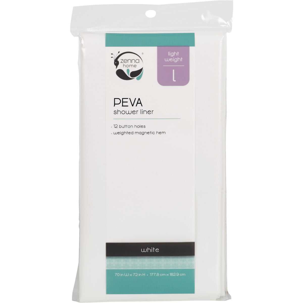 WHITE SHOWER CURTAIN - H27W by Zenith Prod Corp