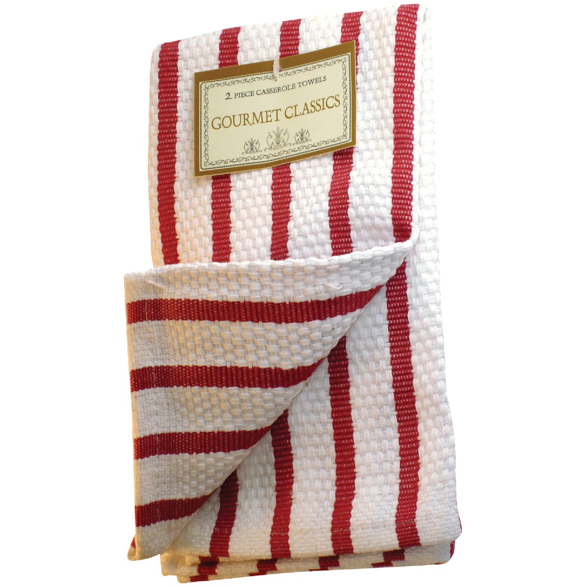 2PC RED STRP DISHCLOTHS - 02623RD by Harold Import
