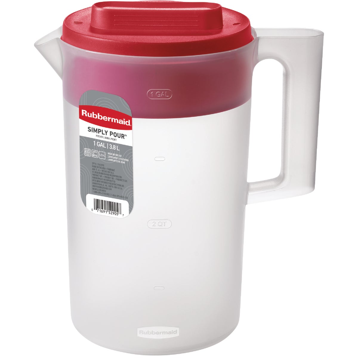 1GAL RED LID PITCHER - 1777155 by Rubbermaid Home