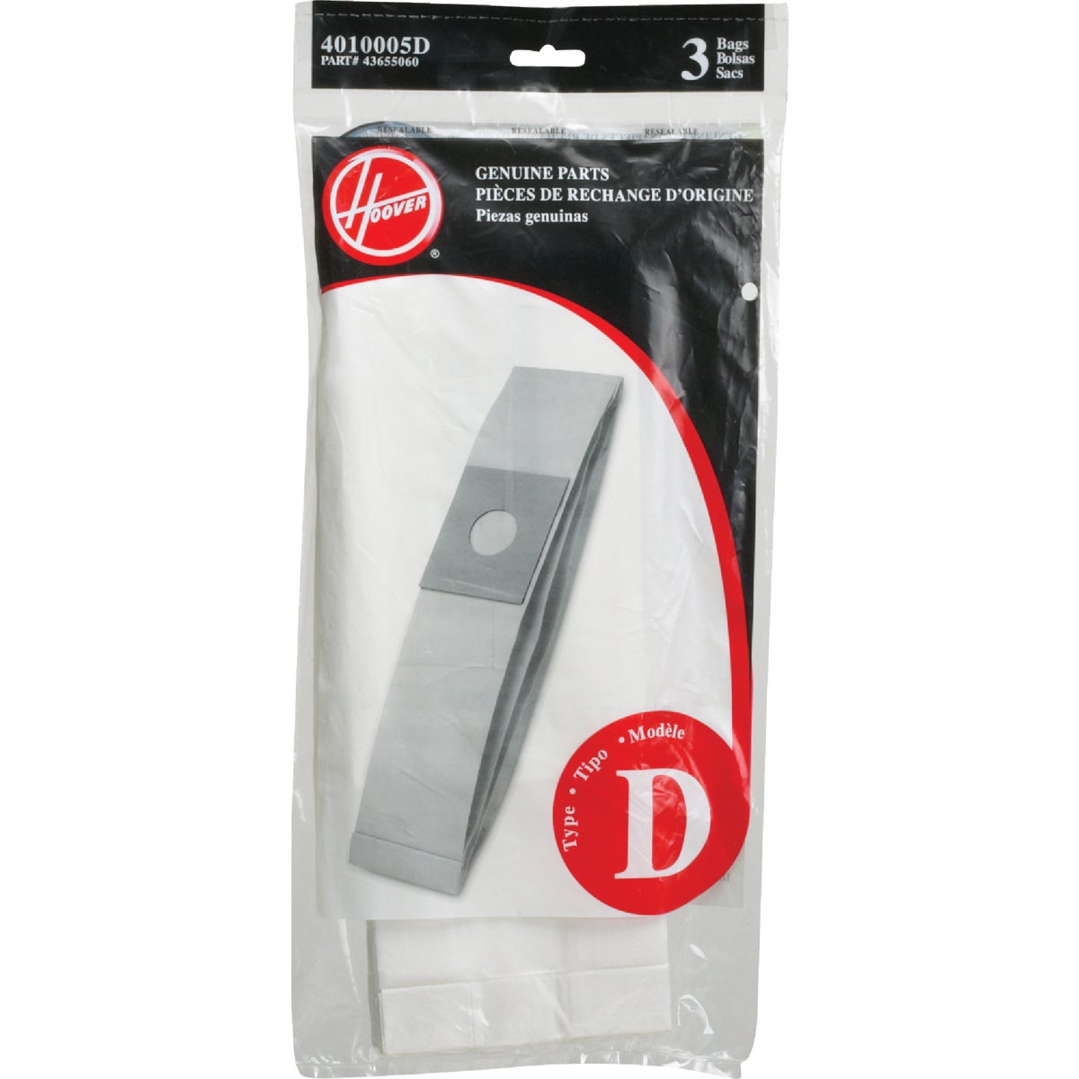 TYPE D VAC CLEANER BAG - 4010005D by Hoover Co