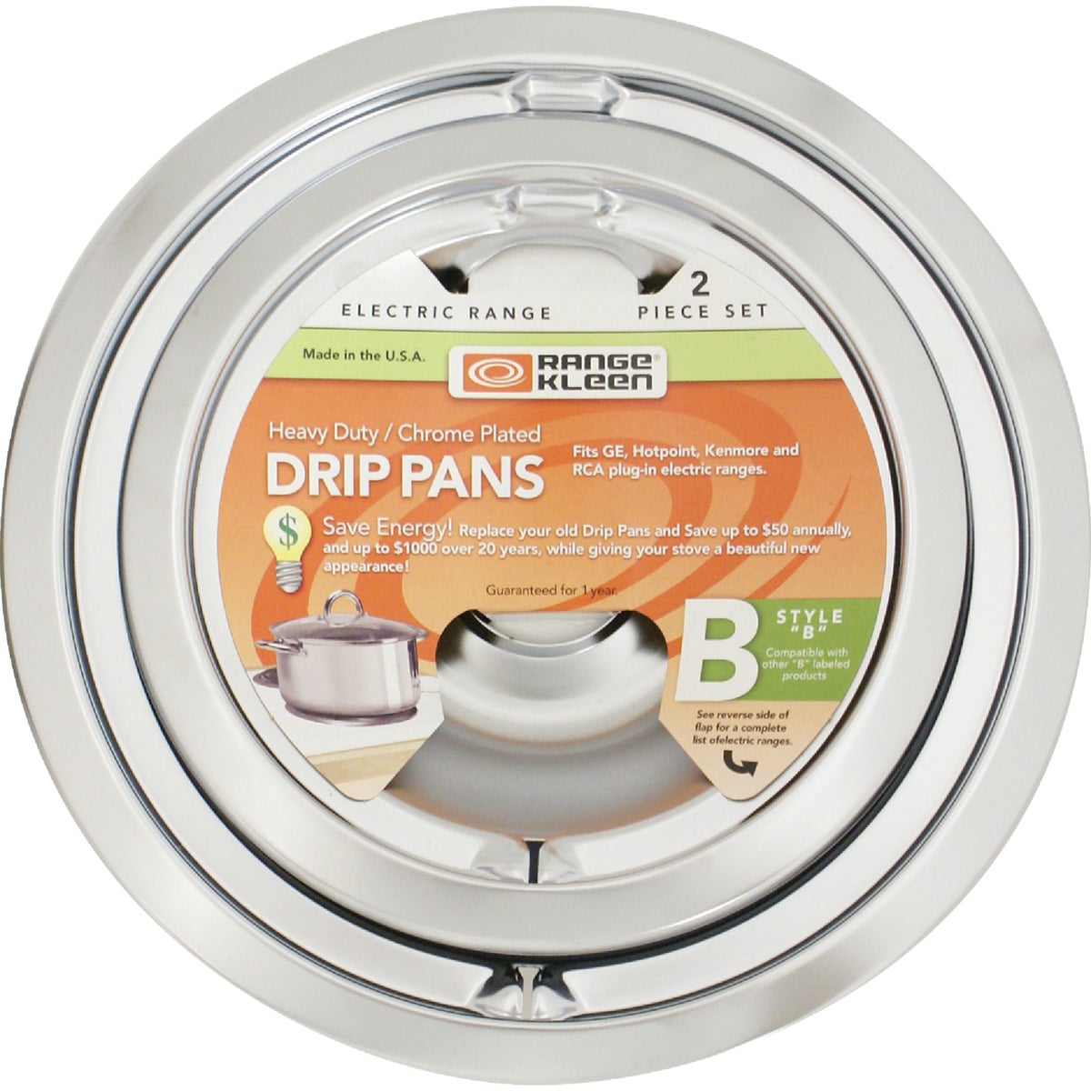 2PK 6"&8" DRIP PAN - 139402XCD5 by Range Kleen Mfg Inc