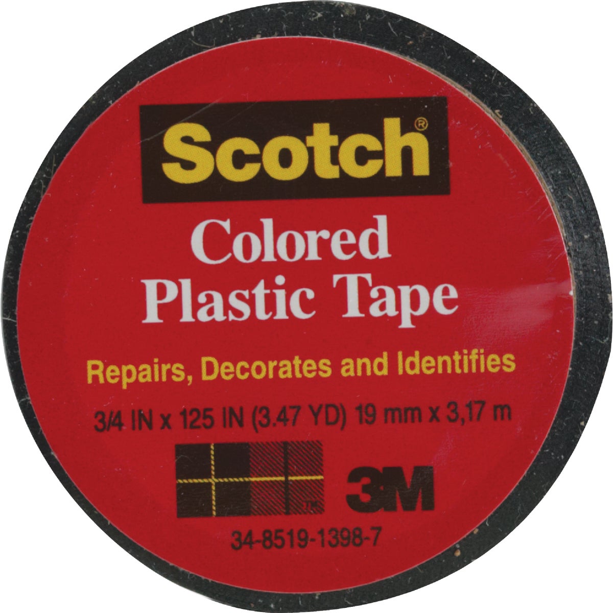 SCOTCH 3/4"BLK PLST TAPE - 190 by 3m Co