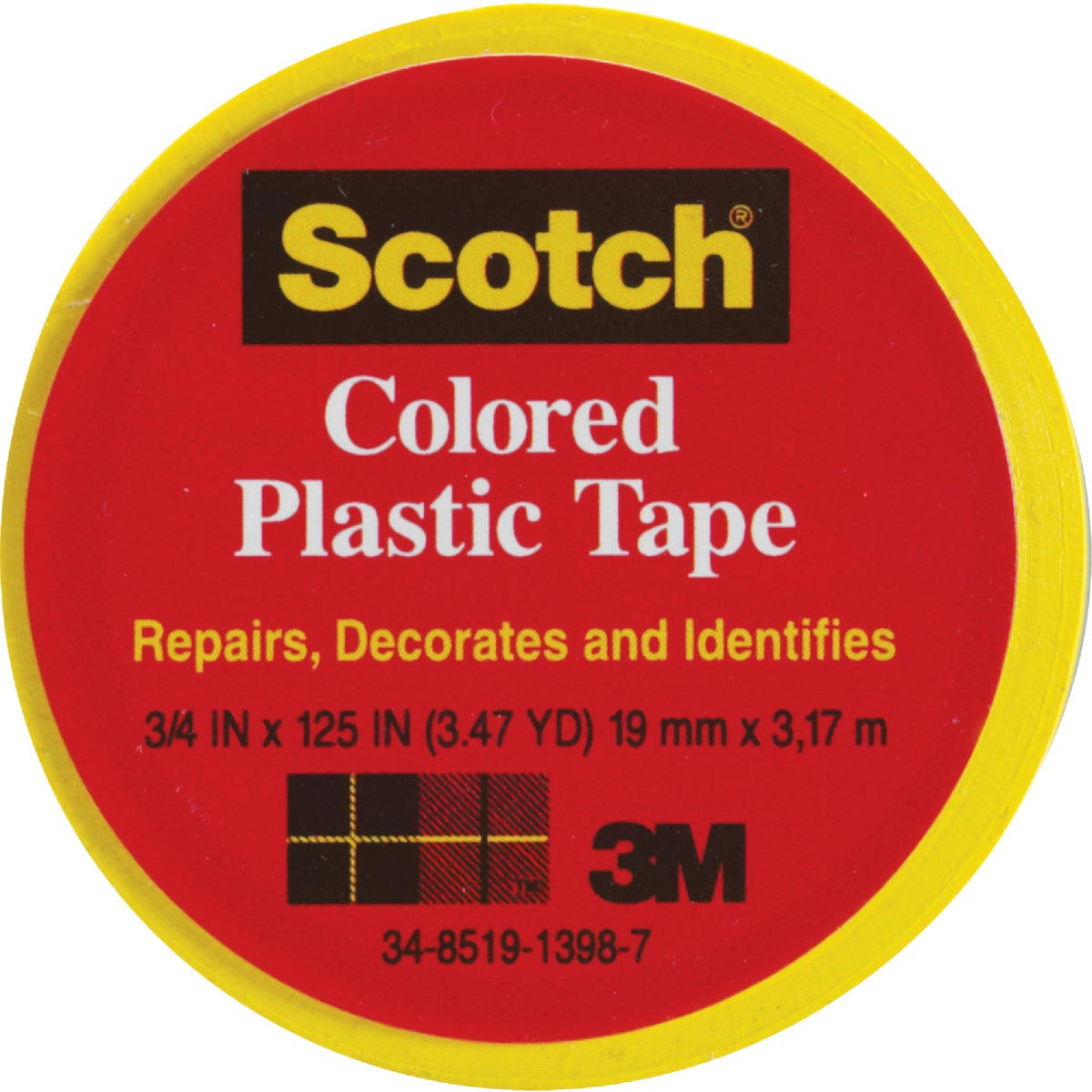 SCOTCH 3/4"YLW PLST TAPE - 190 by 3m Co
