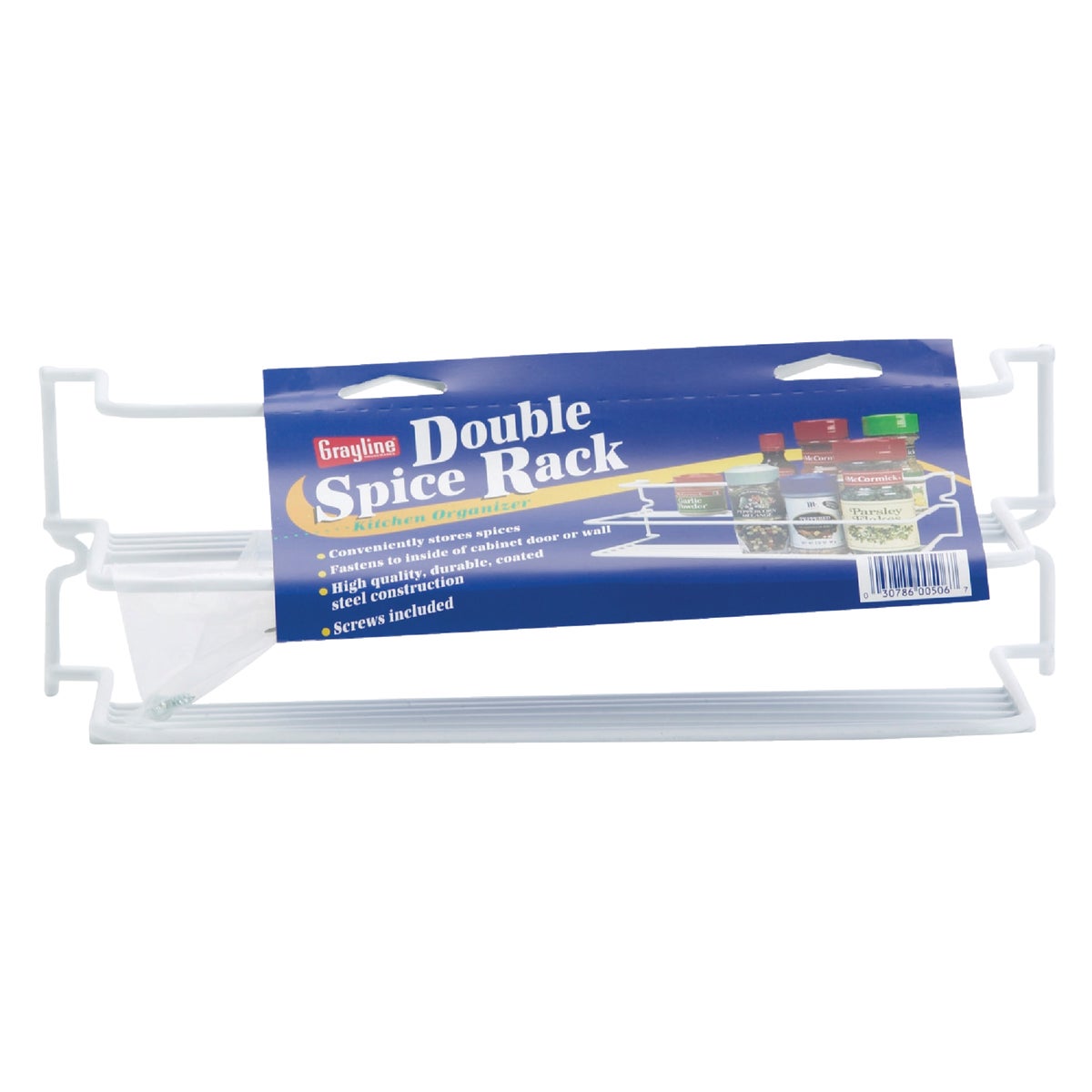 WHITE DOUBLE SPICE RACK - 40506 by Panacea    Grayline