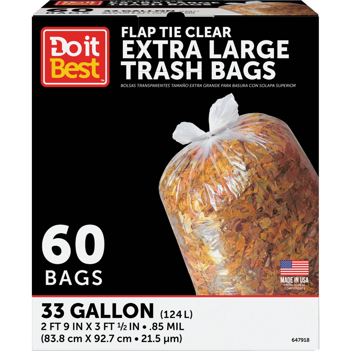 33GAL/60CT TRASH BAGS - 647918 by Presto Products