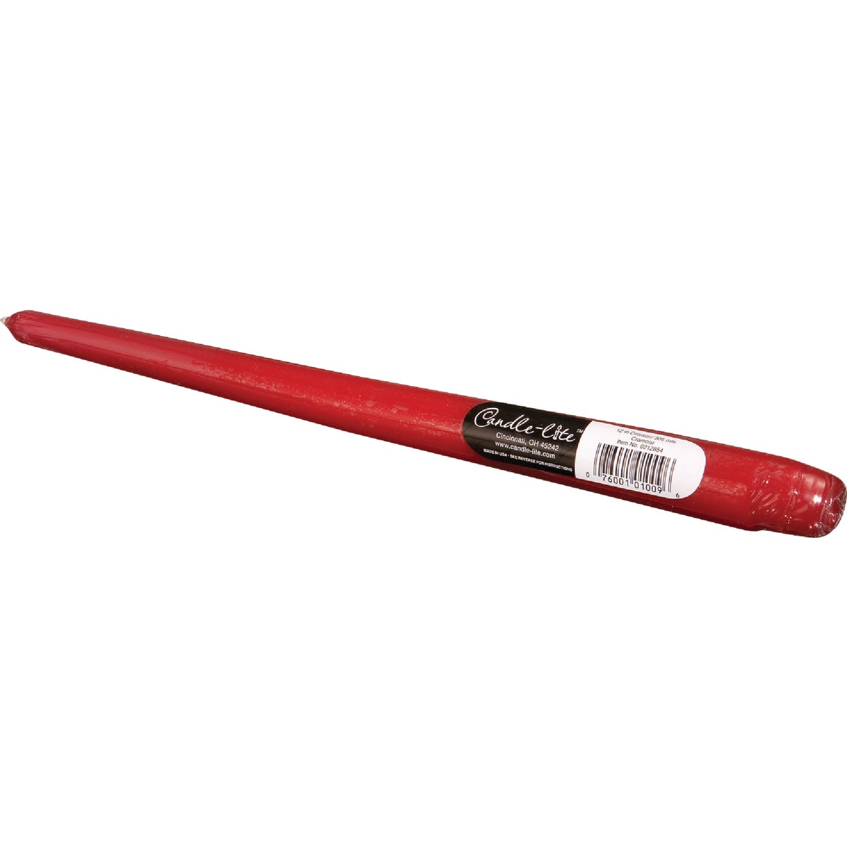 12" CRIMSON TAPER CANDLE - 0212854 by Candle Lite Co
