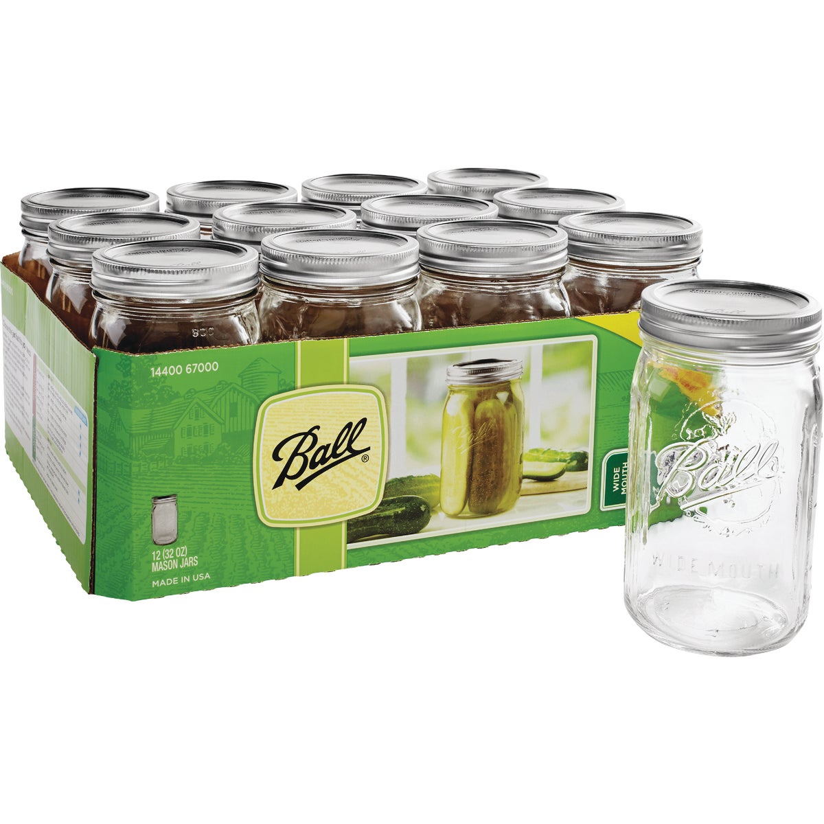 12 1QT W/M MASON JARS - 67000 by Jarden Home Brands