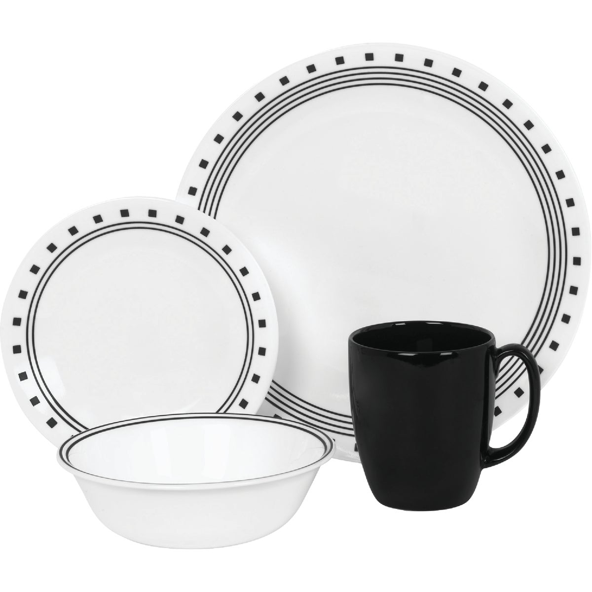 16PC CITY BLK DINNERWARE - 1074208 by World Kitchen