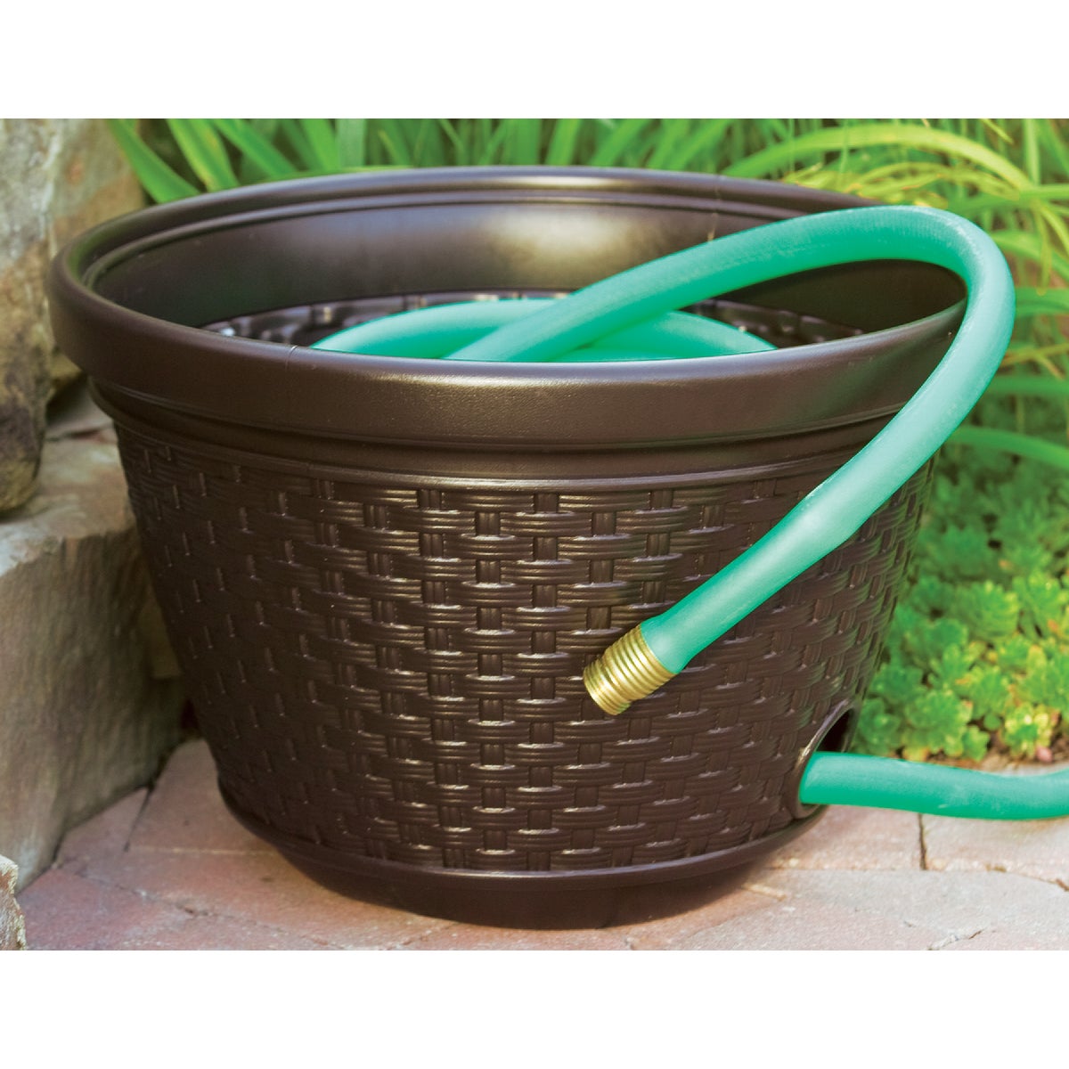 RESIN WICKER HOSE POT - HPW100 by Suncast Corporation
