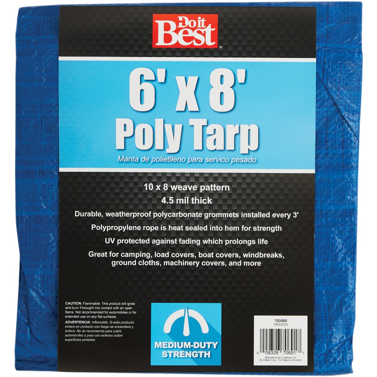 6X8 BLUE MED DUTY TARP - 700568 by Do it Best