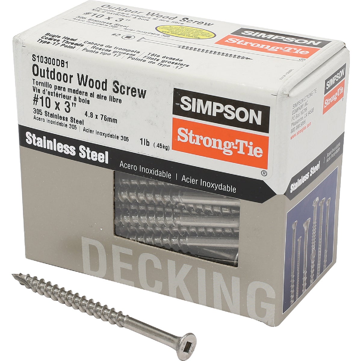 Simpson Strong-Tie 1LB SS 10X3 DECK SCREW S10300DB1