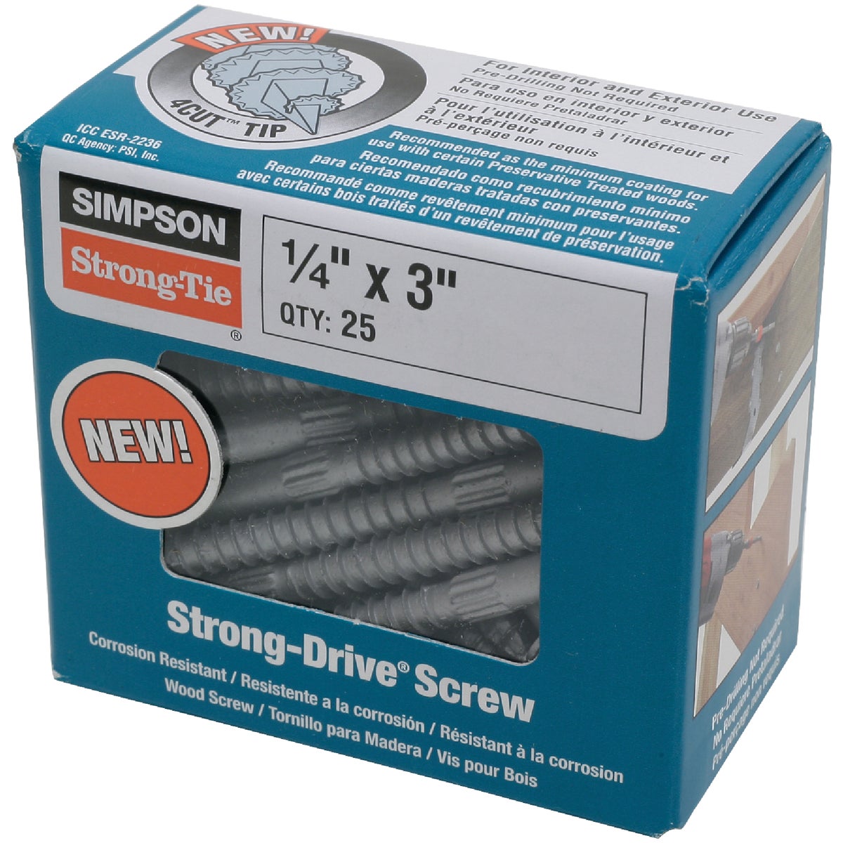 25-piece 1/4x3 Wood Screw - SDS25300-R25 by Simpson Strong Tie