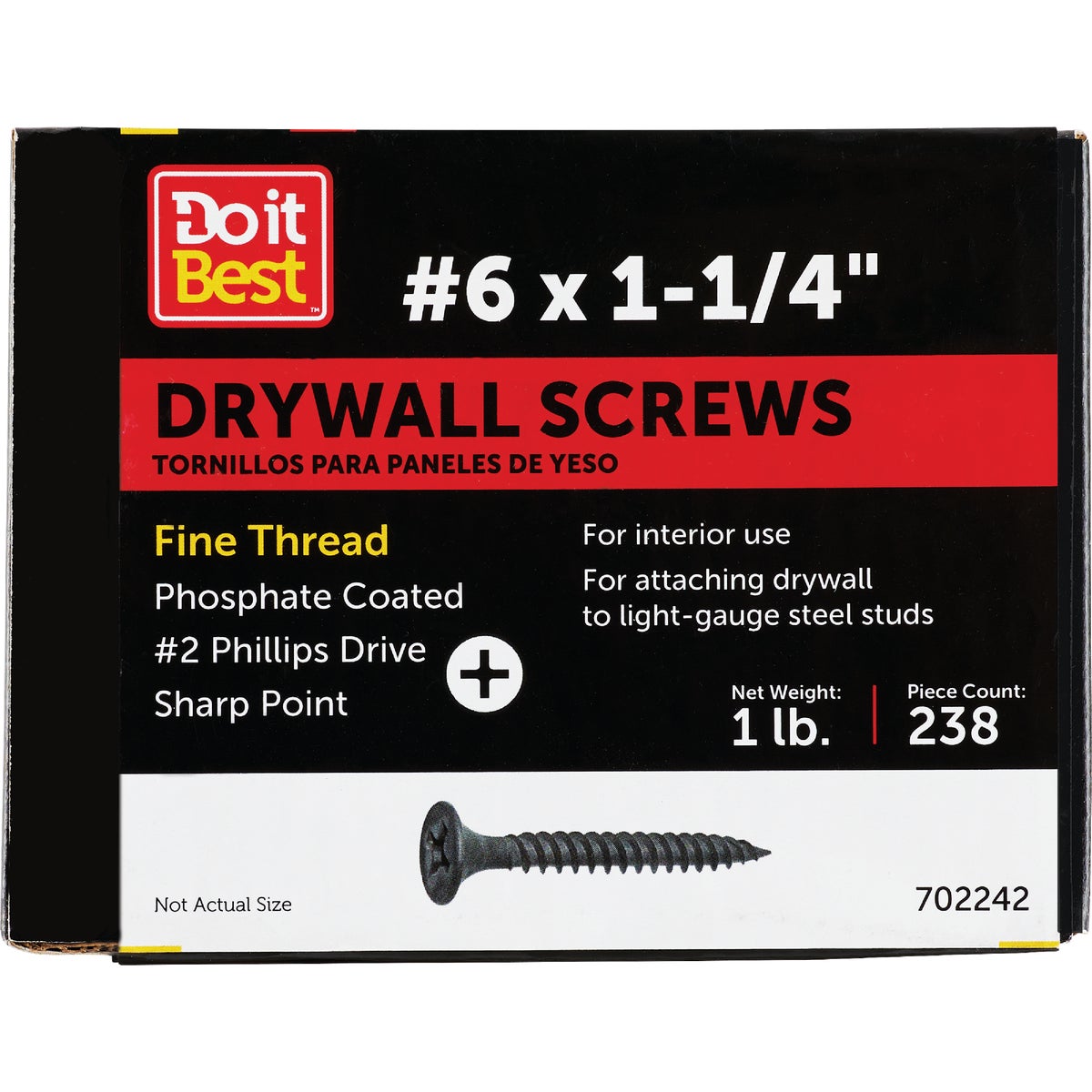 1LB 6X1-1/4DRYWALL SCREW - 702242 by Primesource