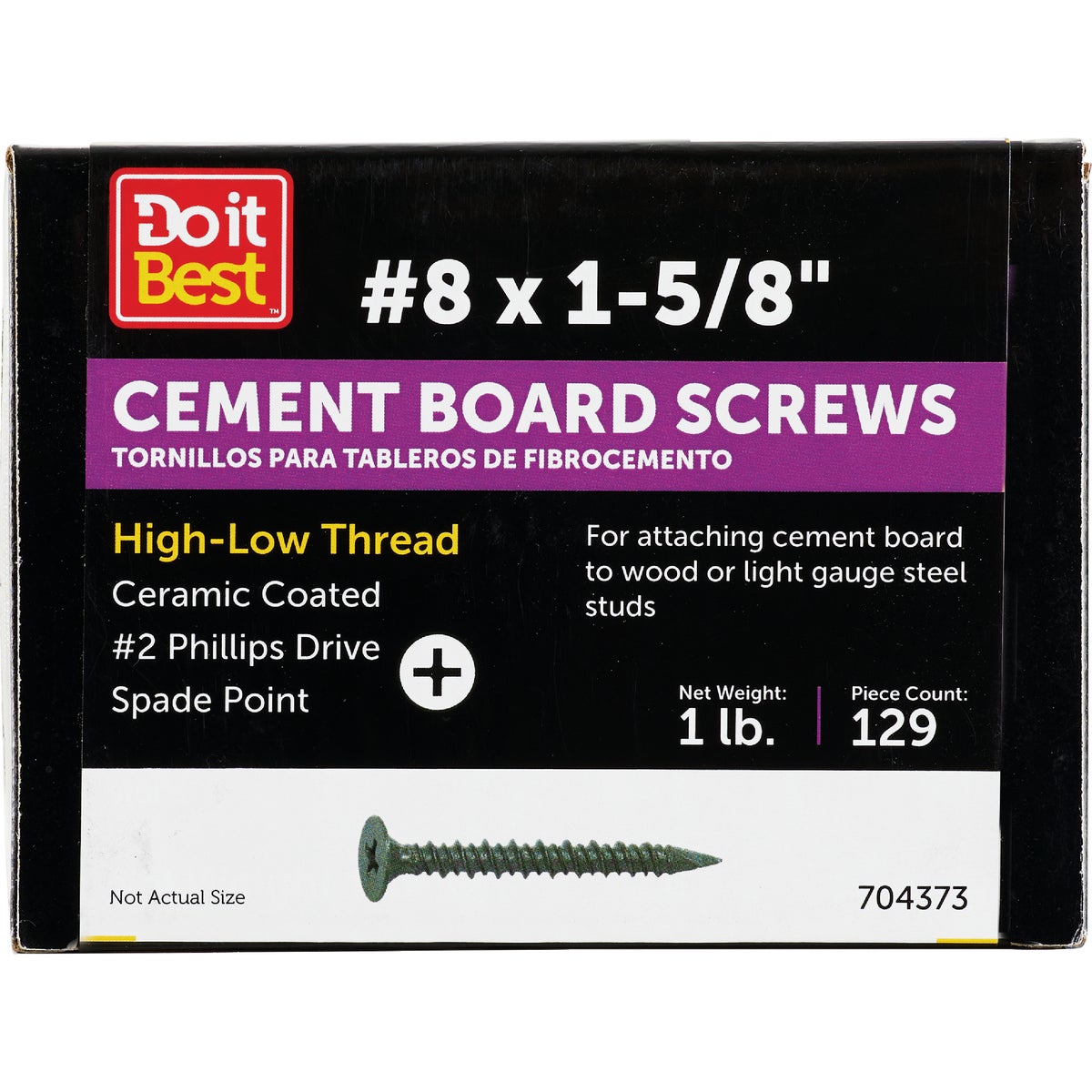1LB 1-5/8" CMNTBRD SCREW - 704373 by Primesource