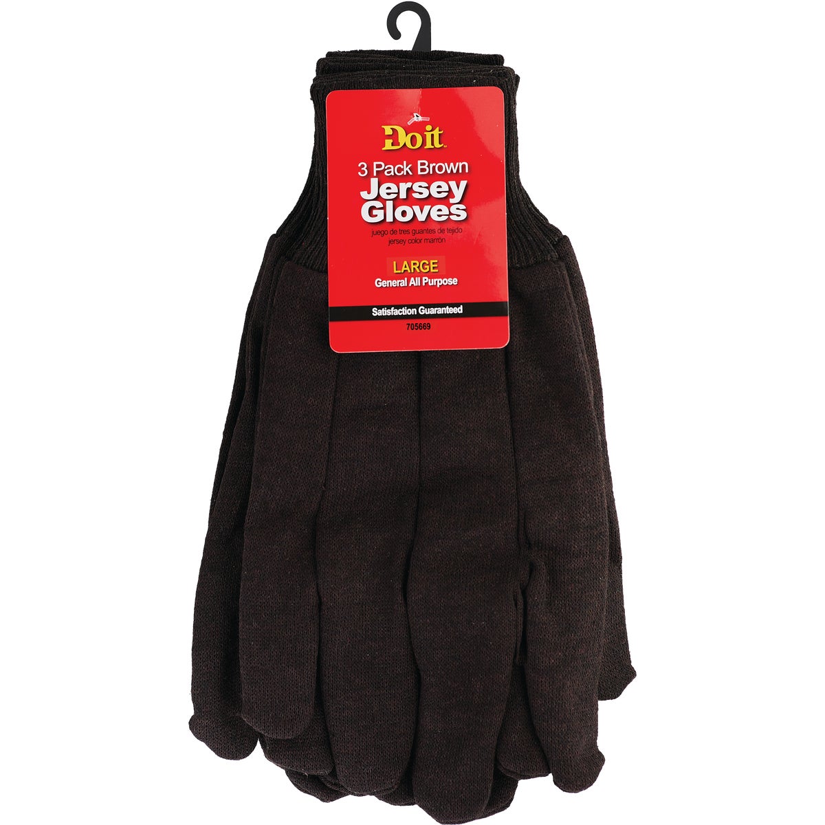 3PK LRG BRN JERSEY GLOVE - 705669 by Do it Best