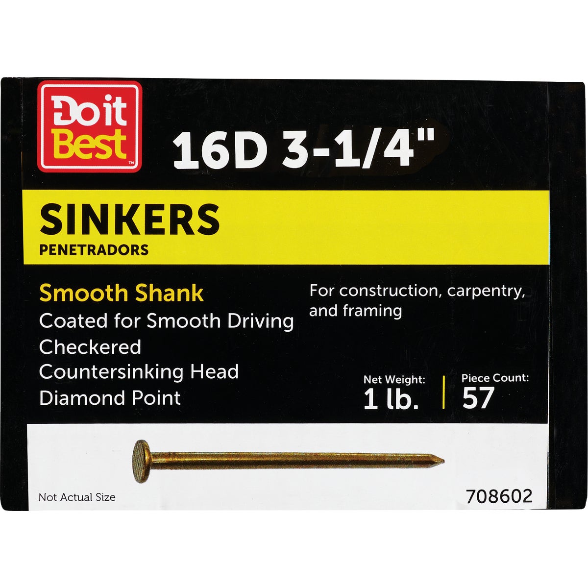 1LB 16D VC SINKER NAIL - 708602 by Primesource