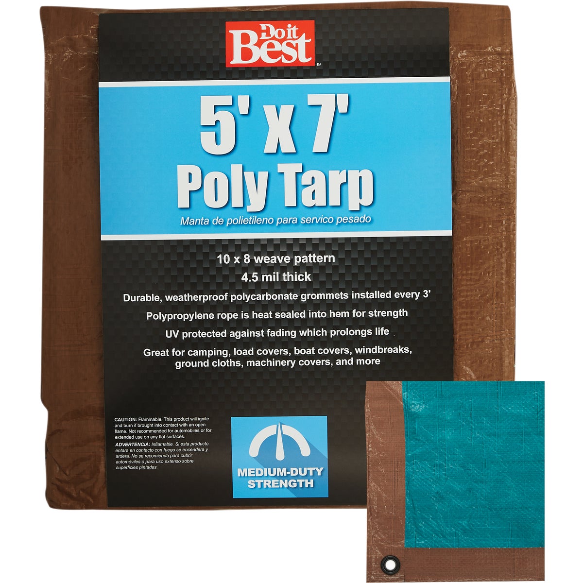 5X7 BR/GR MED DUTY TARP - 709362 by Do it Best