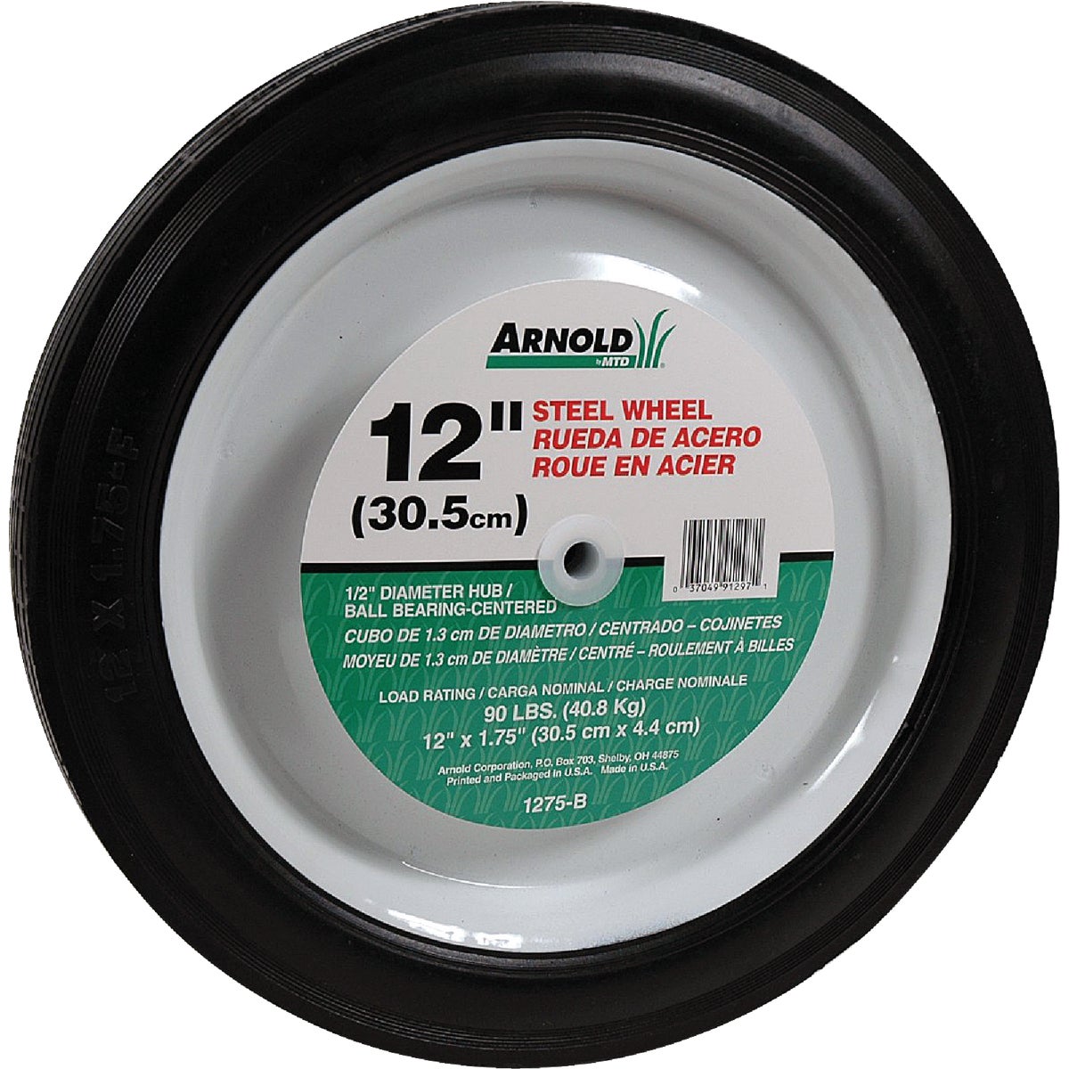 12X1.75 STEEL WHEEL - 1275-B by Arnold Corp