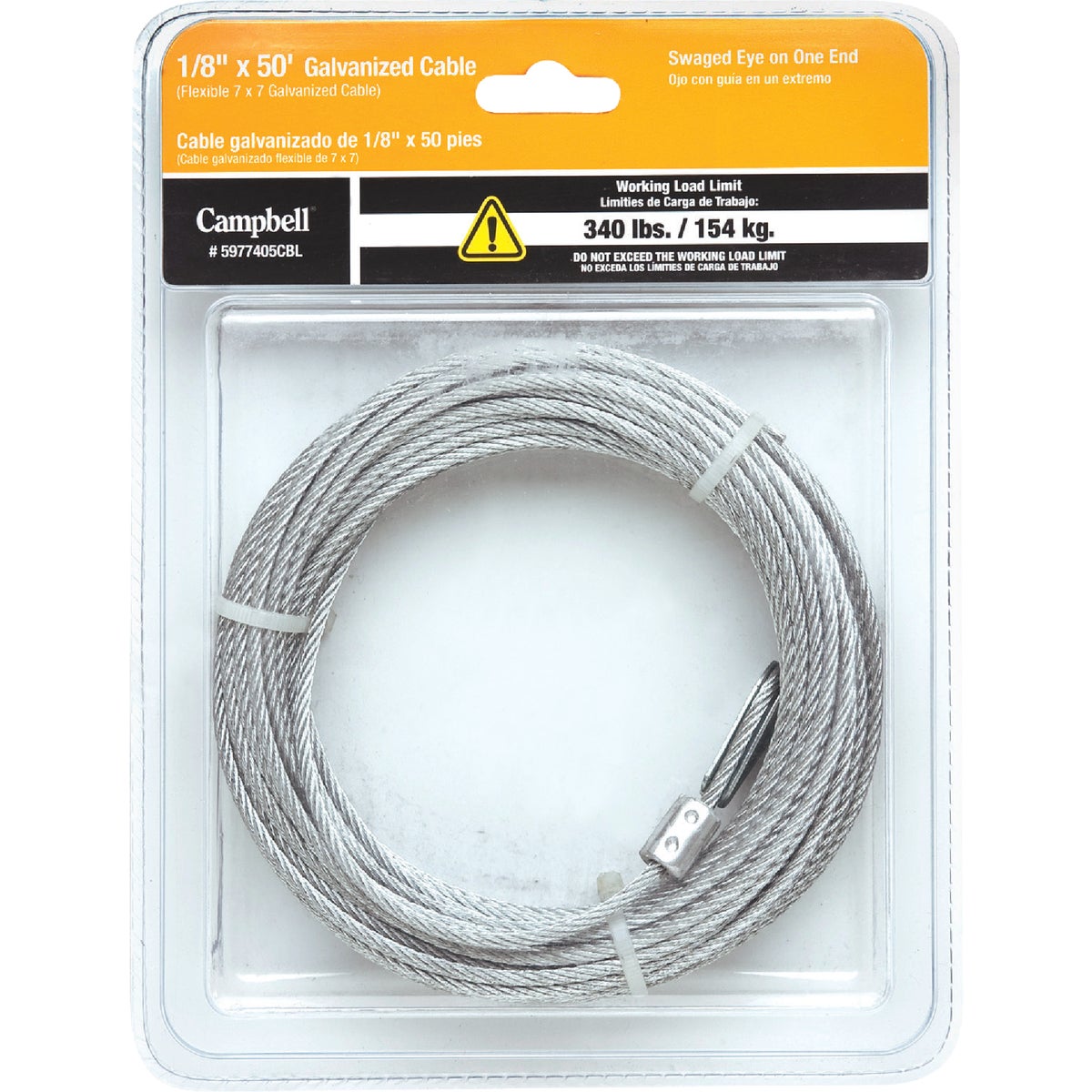 1/8"X50' GALV CABLE - 5977405CBL by Cooper Campbell Apex