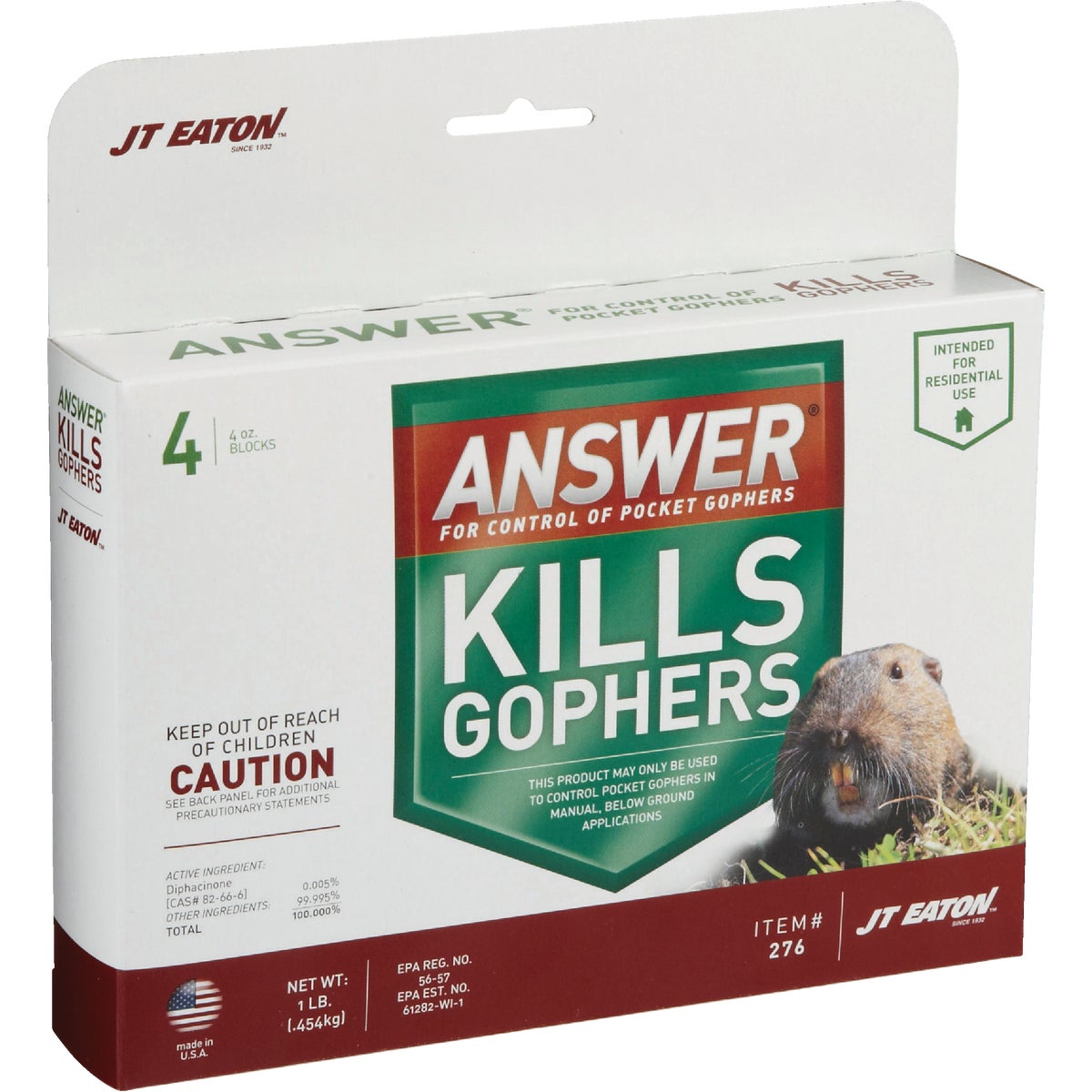 1LB GOPHER CONTROL - 276 by Jt Eaton & Co