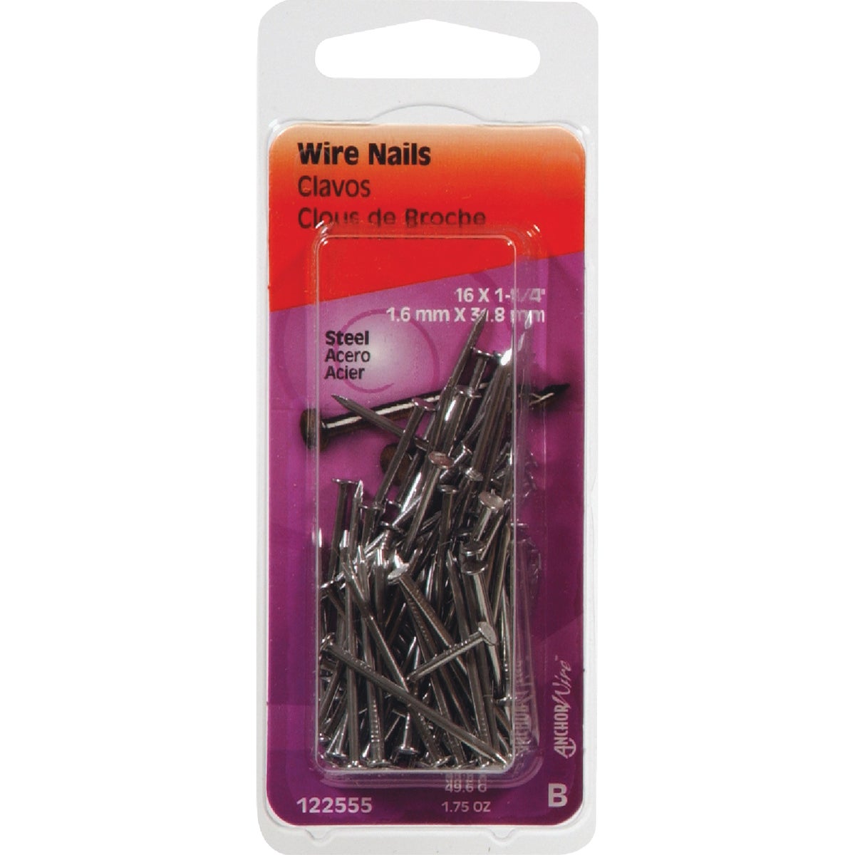 1-1/4X16 WIRE NAIL - 122555 by Hillman Fastener