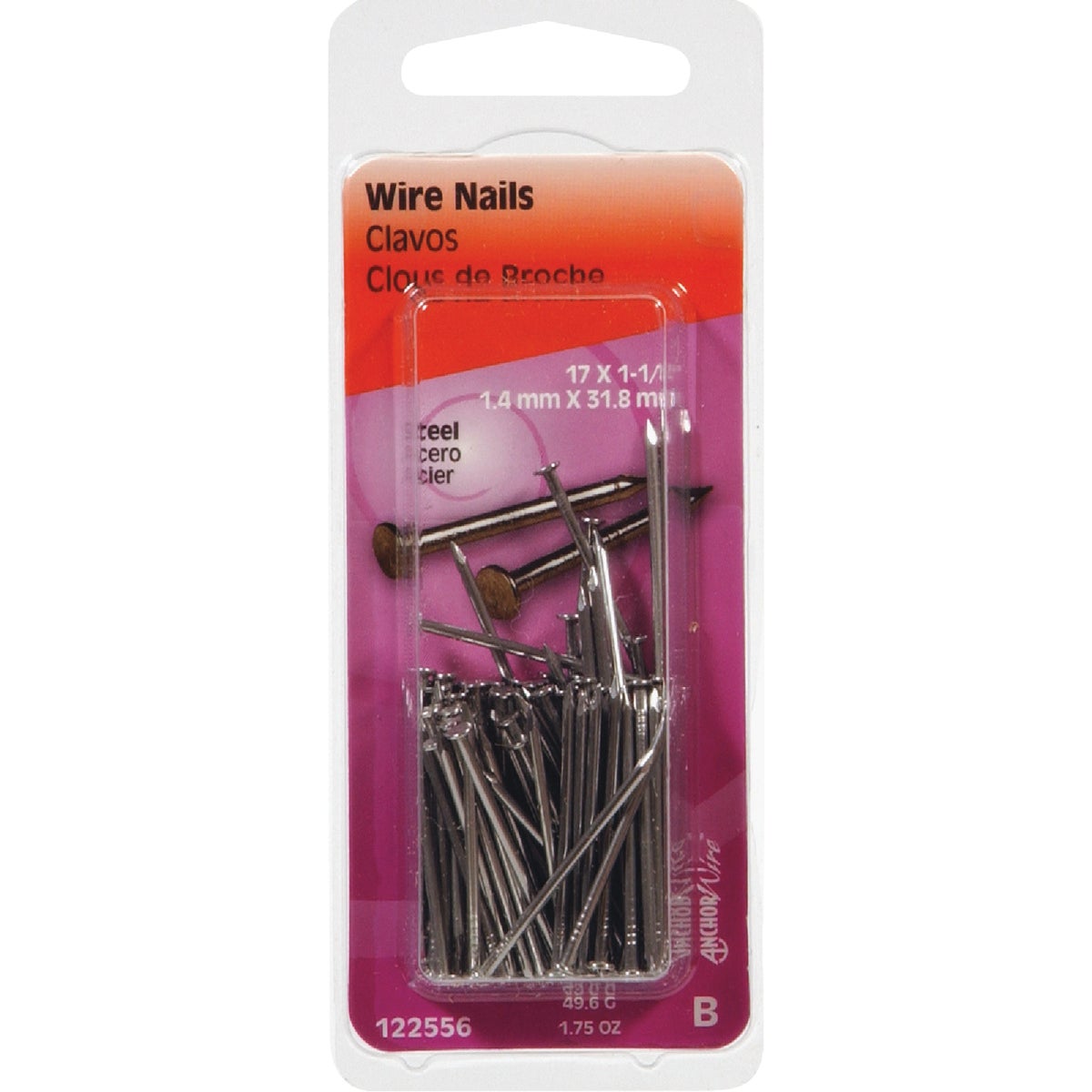 1-1/4X17 WIRE NAIL - 122556 by Hillman Fastener