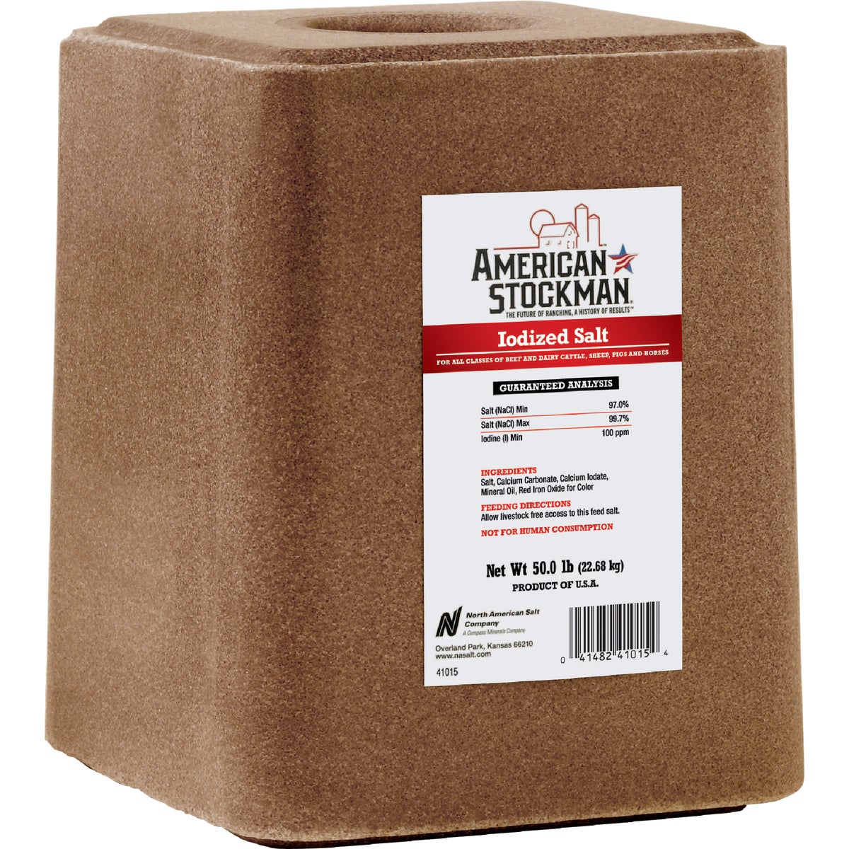 50LB IODIZED BLOCK SALT - 41015 by North American Salt