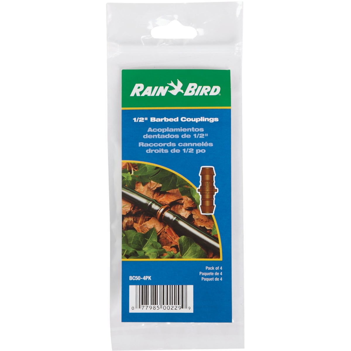 4-PK 1/2"BARBED COUPLING - BC50-4PK by Rain Bird Corp Consu
