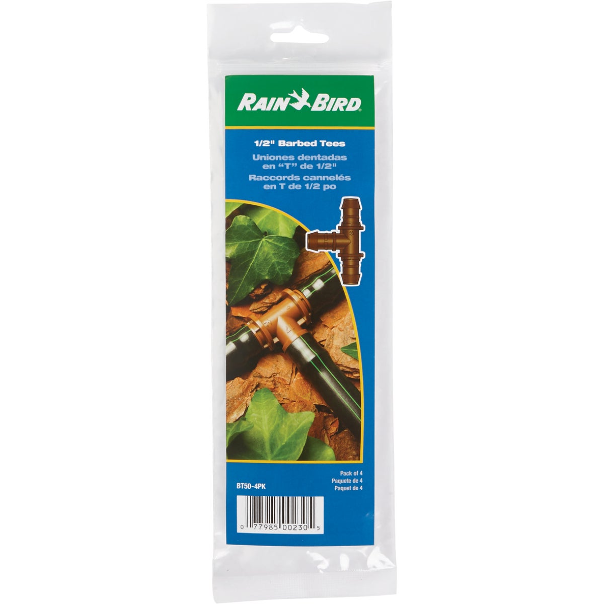 4-PK 1/2" BARBED TEE - BT50-4PK by Rain Bird Corp Consu