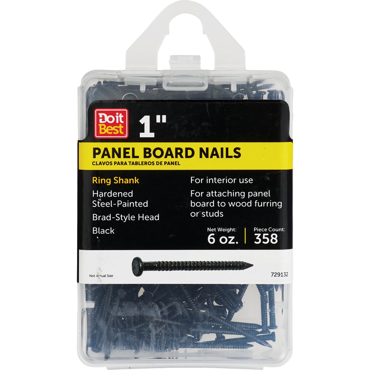 6OZ 1" BLACK PANEL NAIL - 729132 by Primesource