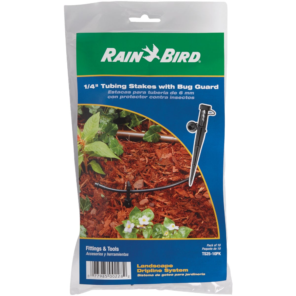 10-PK 1/4" TUBING STAKES - TS25-10PK by Rain Bird Corp Consu