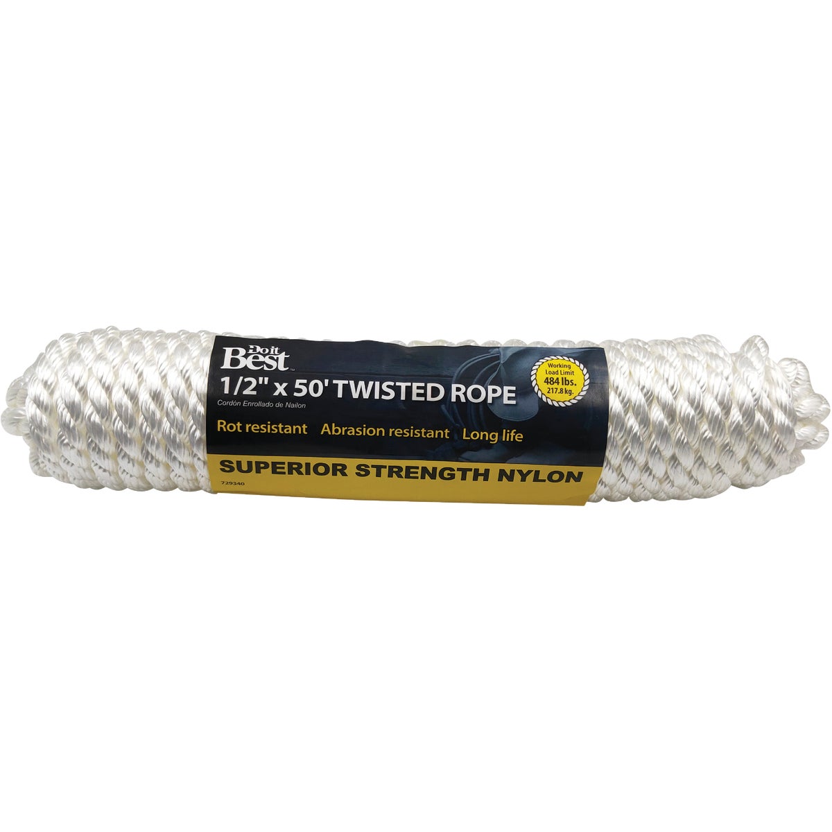 1/2"X50' NYL TWIST ROPE - 729340 by Do it Best