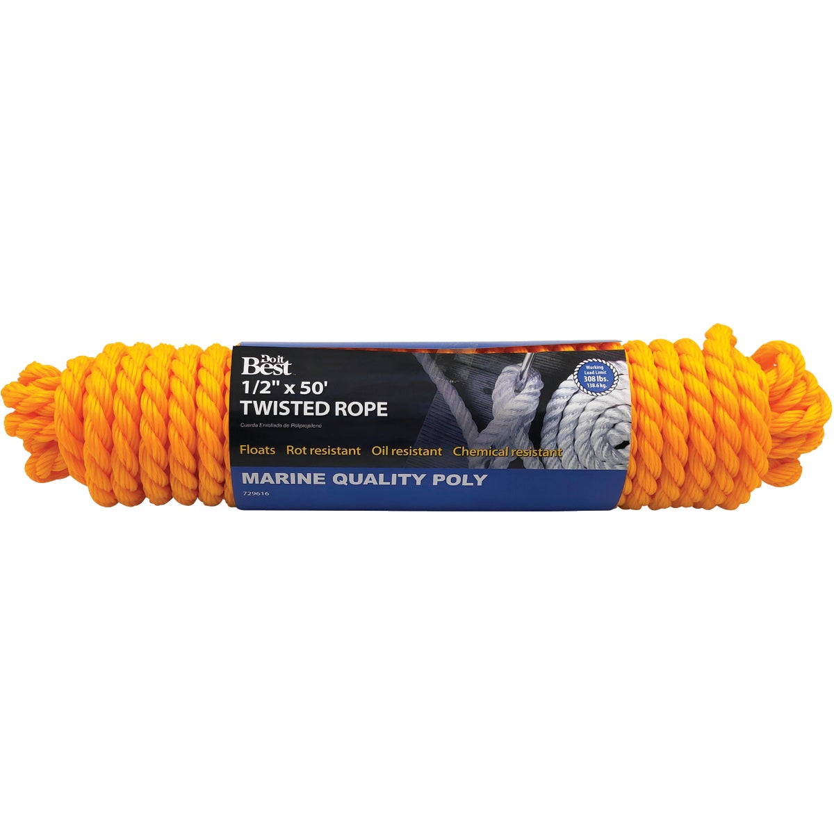1/2"X50' POLY TWIST ROPE - 729616 by Do it Best